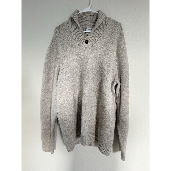 Men’s XXL NWT Old Navy Knit Gray Single Button Classic High Neck Sweater - Picture 1 of 6